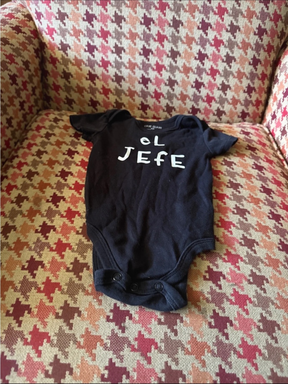 Okie dokie’s Black 'El Jefe' Baby One-Piece Bodysuit